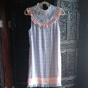 Anthropologie Pastel Plaid Midi Dress